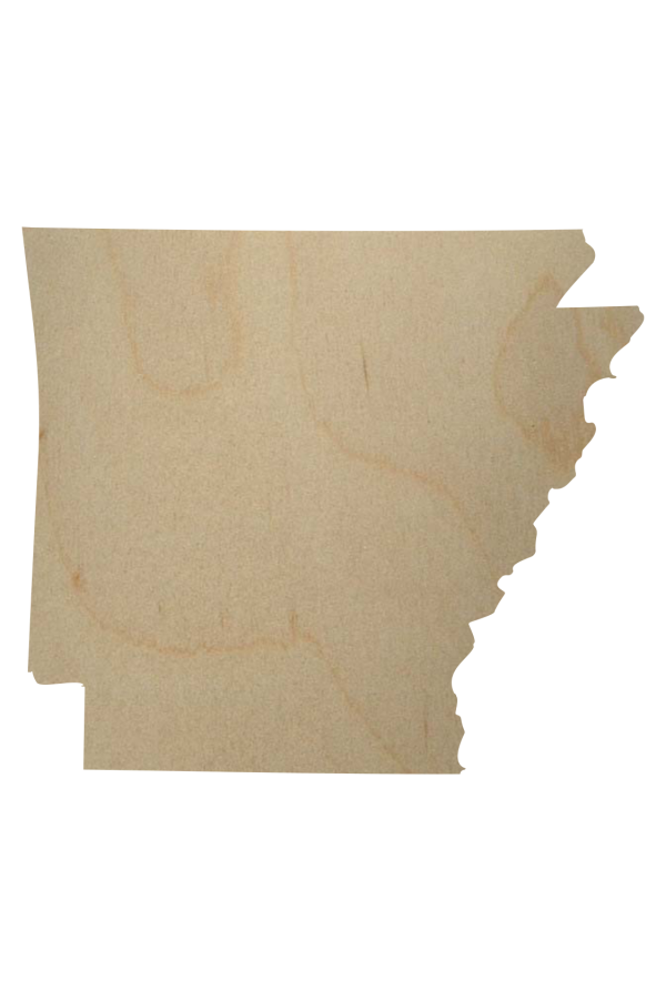 Wooden Arkansas State Shape