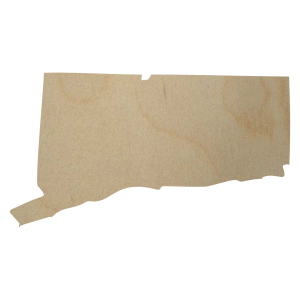 Connecticut wood state shape cutout