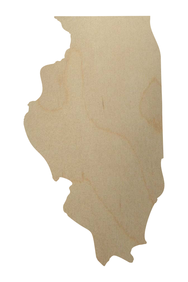 Wooden Illinois state cutout