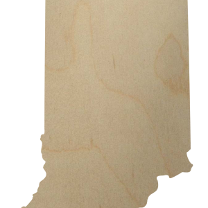 Wooden Indiana State Shape