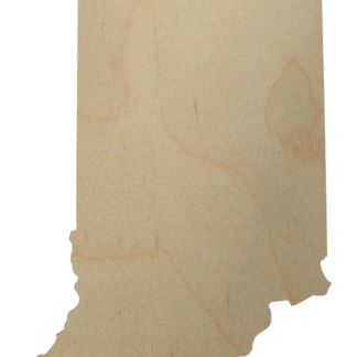 Wooden Indiana State Shape