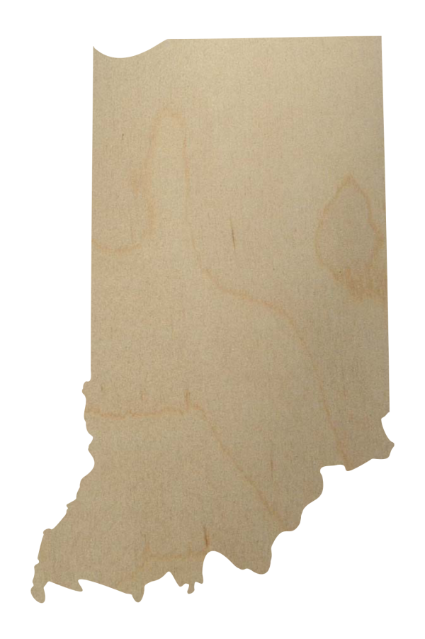 Wooden Indiana State Shape