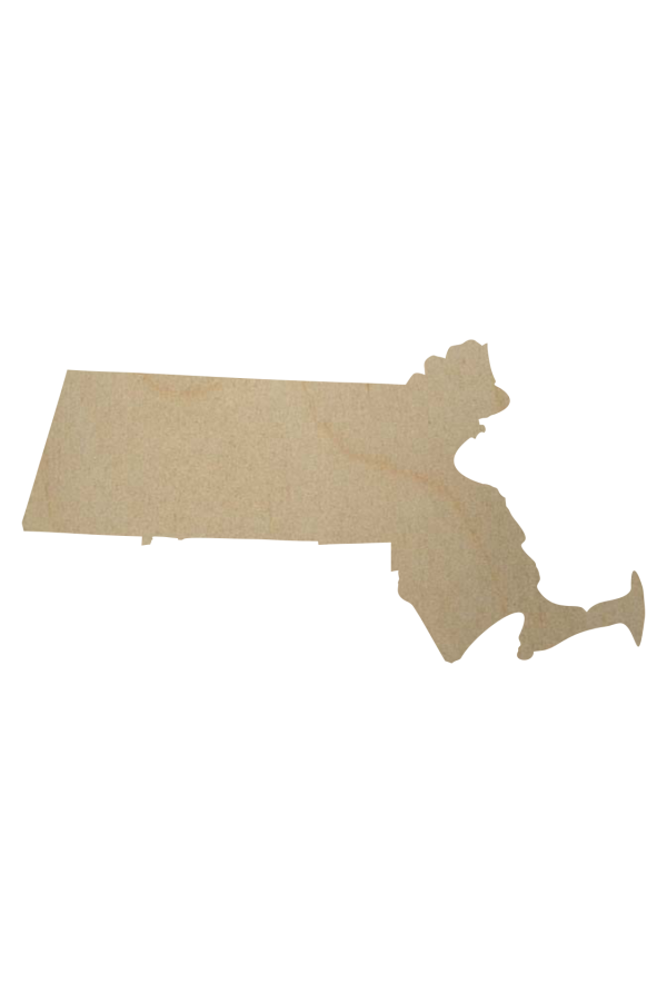 Wooden Massachusetts Cutout