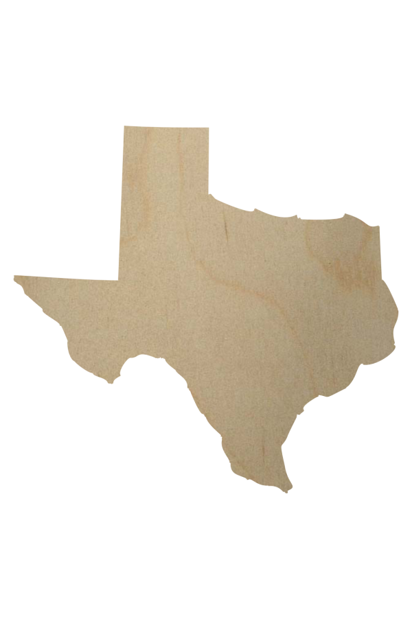 Wooden Texas State Shape Cutout