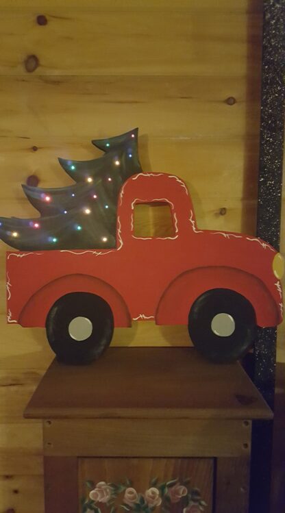 Wooden Truck w Christmas Tree
