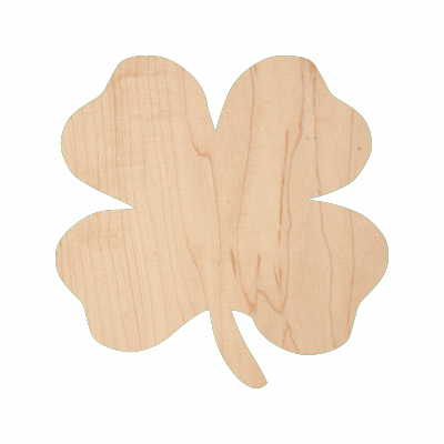 Wooden Four Leaf Clover Cutout