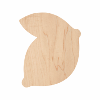 Wooden Lemon with Leaf Cutout