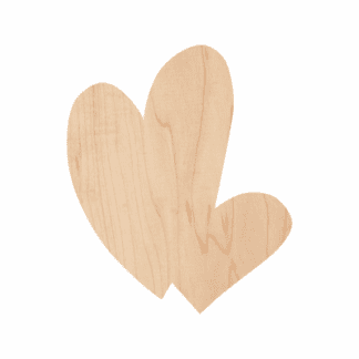 Wooden Double Hearts Cutout 10-0056