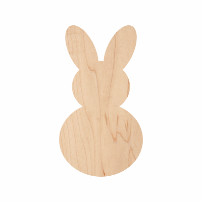 Wooden Round Bunny Cutout 10-0041