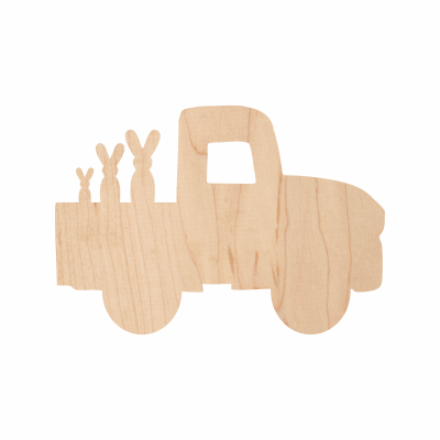 Wooden Truck w Bunny Family Cutout 10-0050