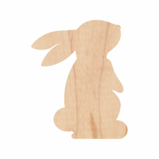 Wooden rabbit standing upright