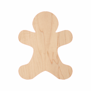 Wooden gingerbread man shape for crafting