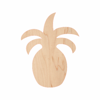 wooden pineapple with 5 leaves cutout